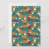 Festive Foxes Cute Kerstparty Kaart (Achterkant)