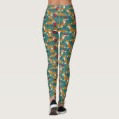 Festive Foxes Cute Pattered Kerstmis Leggings (Achterkant)
