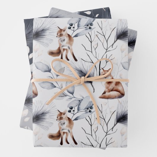 Festive Foxes Inpakpapier Vel (In situ)