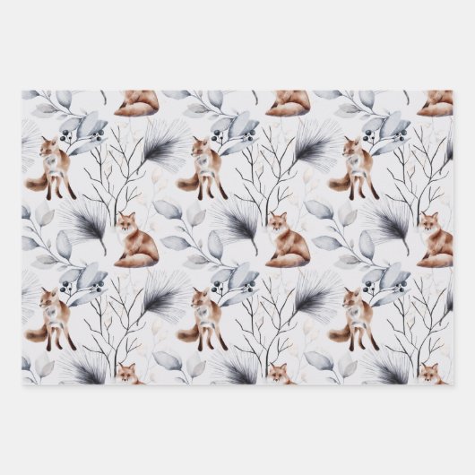 Festive Foxes Inpakpapier Vel (Voorkant)