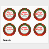 Festive Fractal Kerst stickers (groene cirkel) (Vel)