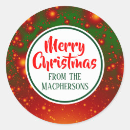 Festive Fractal Kerst stickers (groene cirkel)