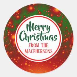 Festive Fractal Kerst stickers (rode cirkel)