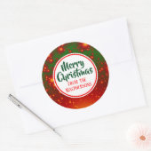 Festive Fractal Kerst stickers (rode cirkel) (Envelop)