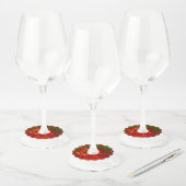 Festive Fractal Paper Wine Glass Labels (Set)