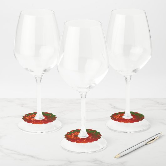 Festive Fractal Paper Wine Glass Labels (Set)