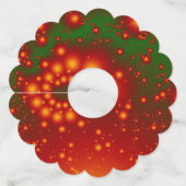 Festive Fractal Paper Wine Glass Labels (Achterkant)