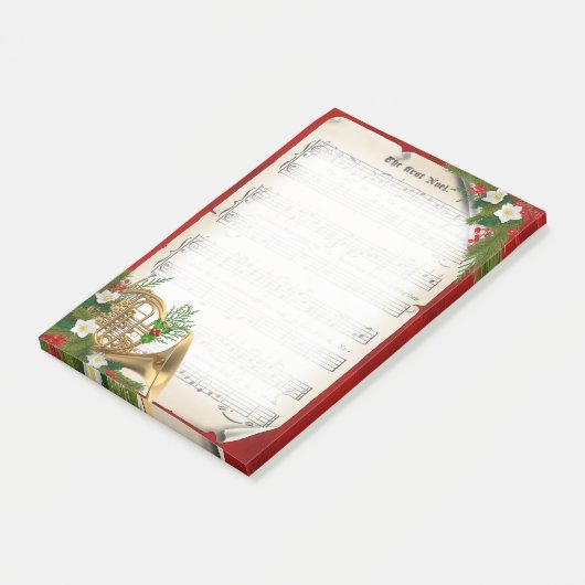Festive French Horn  Sheet Music Post-it® Notes (Schuin)