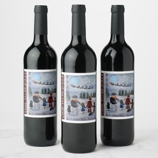 Festive Friends Christmas Wine Label Wijn Etiket (Flessen)