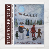 Festive Friends Christmas Wine Label Wijn Etiket (Enkel label)