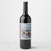Festive Friends Christmas Wine Label Wijn Etiket (Voorkant)