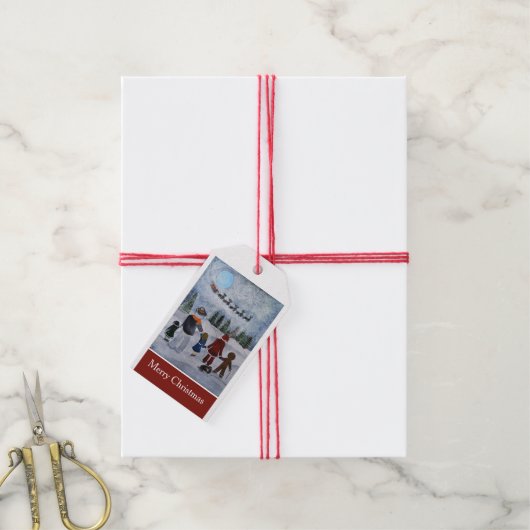 Festive Friends Painting by Alfred Fox Cadeaulabel (Met Touw)