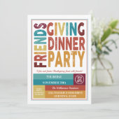 Festive Friendsgiving Dinner Party Uitnodigingen (Staand voorkant)