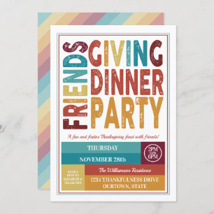 Festive Friendsgiving Dinner Party Uitnodigingen