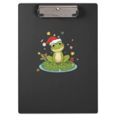 Festive Frog Joy - Cute Christmas Frog on Lily Pad Klembord (Voorkant)