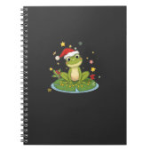 Festive Frog Joy - Cute Christmas Frog on Lily Pad Notitieboek (Voorkant)