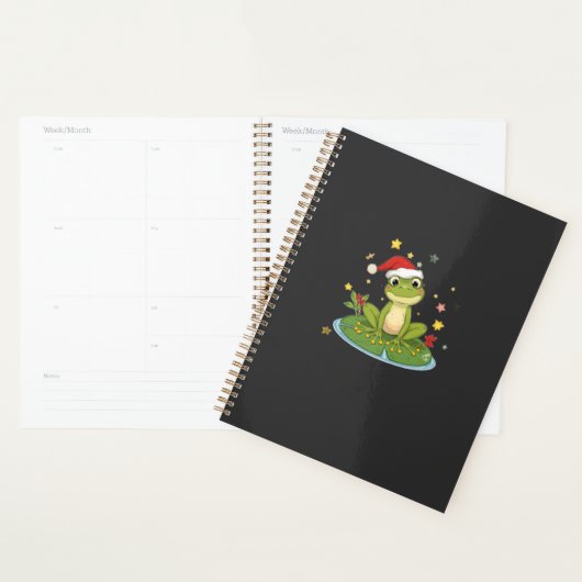 Festive Frog Joy - Cute Christmas Frog on Lily Pad Planner (Display)