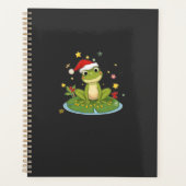 Festive Frog Joy - Cute Christmas Frog on Lily Pad Planner (Voorkant)