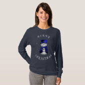 Festive Frosty Cute Snowman Christmas  T-shirt (Voorkant volledig)