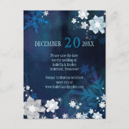 Festive Frosty Winter Wedding Save the Date Aankondigingskaart