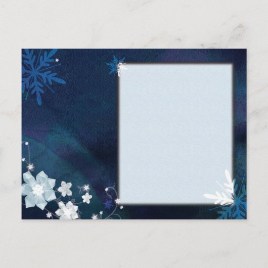 Festive Frosty Winter Wedding Save the Date Aankondigingskaart (Achterkant)