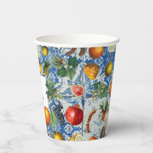 Festive Fruit Prettige feestdagen kerstfeest Papieren Bekers (Achterkant)