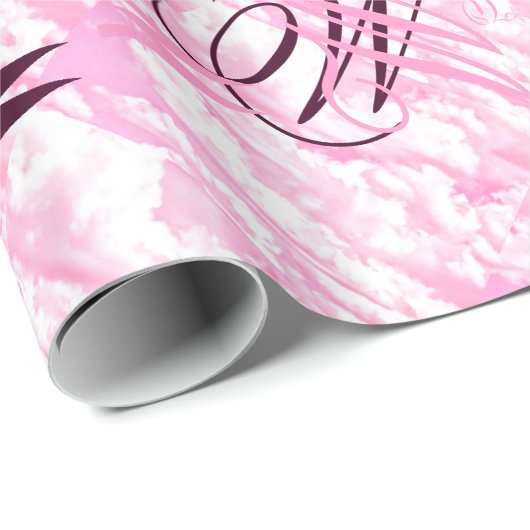 Festive Fuchsia Pink Clouds Decor Cadeaupapier (Rol Hoek)