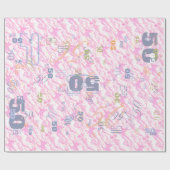 Festive Fuchsia Pink Clouds Decor Cadeaupapier (Vlak)