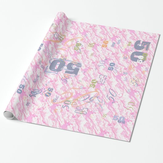 Festive Fuchsia Pink Clouds Decor Cadeaupapier (Uitgerold)