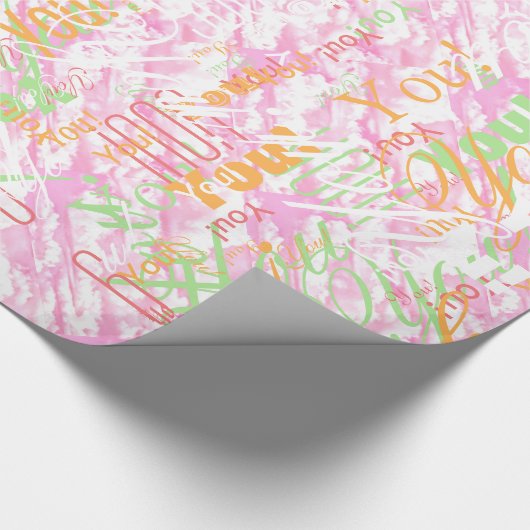 Festive Fuchsia Pink Clouds Decor Cadeaupapier (Hoek)