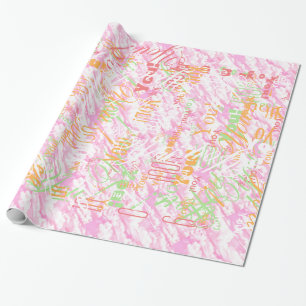 Festive Fuchsia Pink Clouds Decor Cadeaupapier