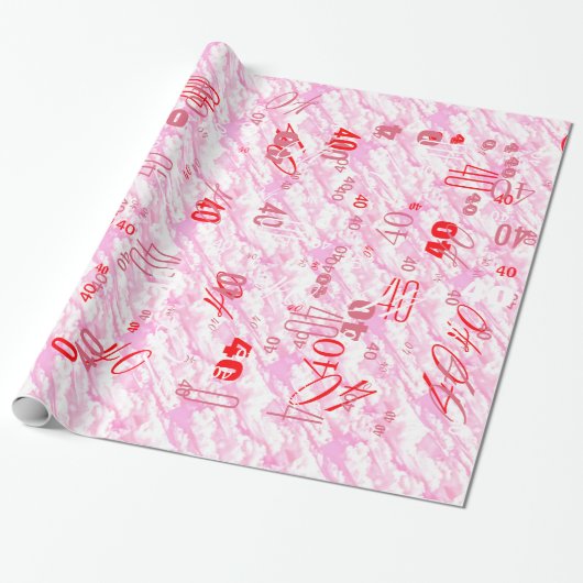 Festive Fuchsia Pink Clouds Decor Cadeaupapier (Uitgerold)