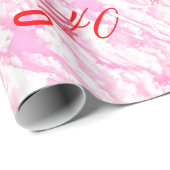 Festive Fuchsia Pink Clouds Decor Cadeaupapier (Rol Hoek)