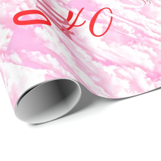 Festive Fuchsia Pink Clouds Decor Cadeaupapier (Rol Hoek)