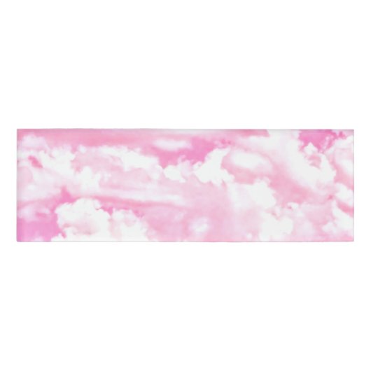 Festive Fuchsia Pink Clouds Decor Naambadge (Voorkant)