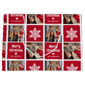 Festive Fun 2x Photo Grid met kerstcadeau Groot Cadeauzakje (Voorkant)