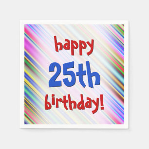 Festive, Fun "happy 25th jarig!" papieren servette Servet