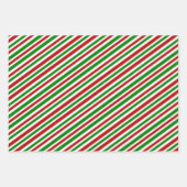 Festive, Fun, kerstkleuren, gestreept patroon Inpakpapier Vel (Voorkant 2)
