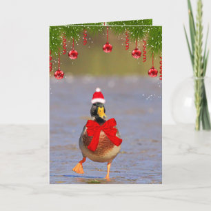 Festive Fun Mallard Duck kerst Feestdagen Kaart