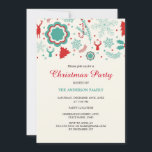 Festive Fun Red Green-kerstfeest uitnodiging<br><div class="desc">Meer moderne kerstfeestuitnodigingen in de kleine Bayleigh winkel!</div>