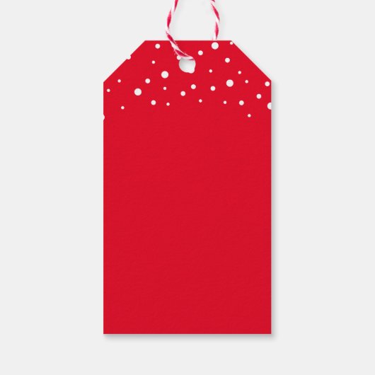 Festive, Fun Red "Love, Santa" Aangepast kerstfees Cadeaulabel (Achterkant)