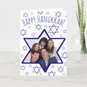 Festive Fun Star van David Photo Lijst Hanukkah Feestdagen Kaart