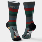 Festive Funny Cute Donkey Turquoise Grey  Sokken (Gebogen)