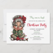 Festive Funny Grandma Christmas Event Invitation Kaart (Voorkant)