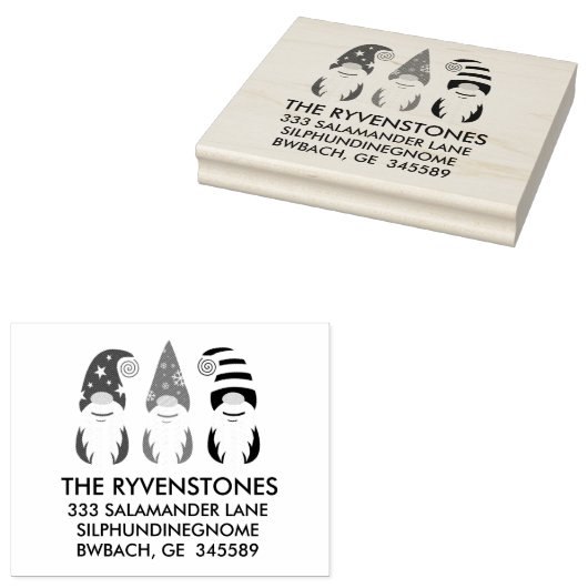 Festive Funny Kerstgnomen Rubberstempel (Gestempeld)