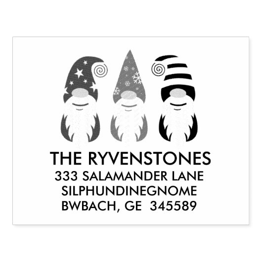 Festive Funny Kerstgnomen Rubberstempel (Afrduk)