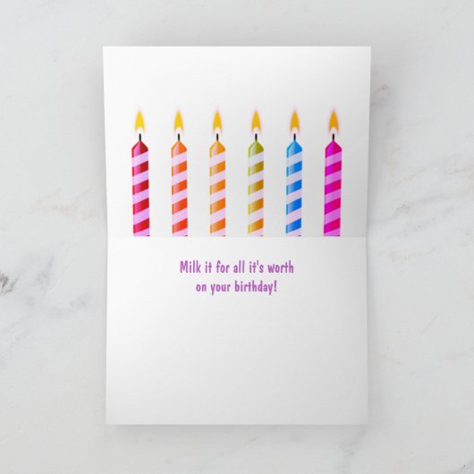 Festive Funny Koe Birthday Kaart (Binnen)