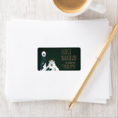 Festive Funny Llama & Sheep Fleece Navidad Punny Etiket (Insitu)