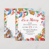 Festive Funny Merry Little Kerstparty Holiday Kaart (Voorkant / Achterkant)