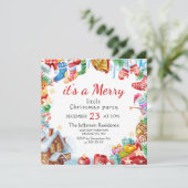 Festive Funny Merry Little Kerstparty Holiday Kaart (Staand voorkant)